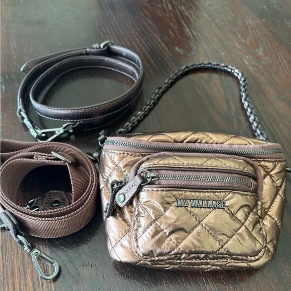 MZ Wallace Quilted Metallic Mini Crosby Crossbody Bag - Picture 6 of 6